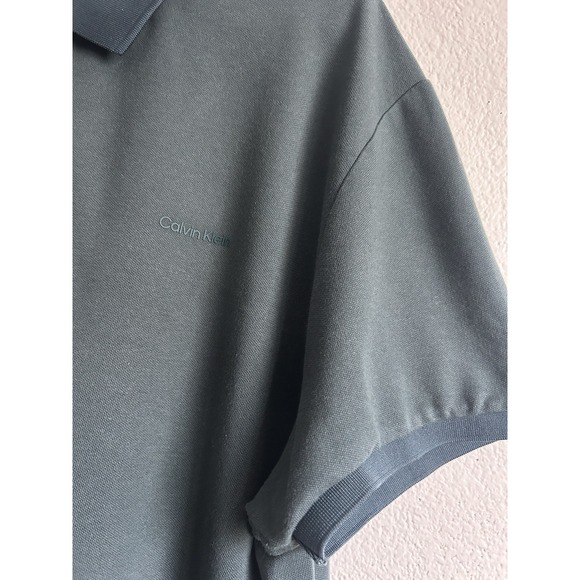 Calvin Klein Classic Fit Men's XL Collar Quarter Zip Up Short Sleeve Polo Shirt - Picture 2 of 6